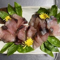 バジル,食用菊(松風),番外編,平政の昆布締めの画像