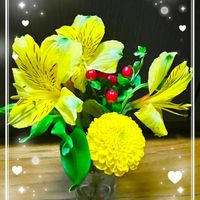 アレンジ,花言葉,癒される,鮮やか ,黄色の花の画像