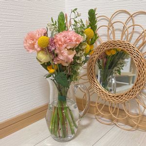 切り花,花瓶,花束の画像