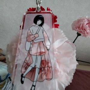 カーネーション,乙女ピンク,お散歩ちゃんキーホルダー,大人の着せ替え人形*,お散歩は季節をまとっての画像