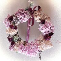 紫陽花リース,ドライフラワー リース,フレッシュリース,お花のある暮らし,お花は癒しの画像