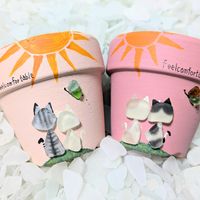 アガベ,猫ちゃんの後ろ姿,多肉植物,リメ缶,ハンドメイドの画像