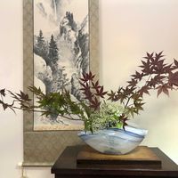 モミジ,ラミウム,エルダーフラワー,ニワトコ,夏のアレンジの画像