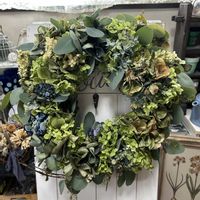 紫陽花 アジサイ あじさい,手作りリース,ドライフラワーのある暮らしの画像