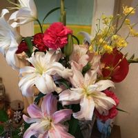 ユリ,花束,玄関内側の画像