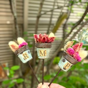 アレンジ,ドライフラワー,ハンドメイド,リメ鉢,ガーデンピックの画像
