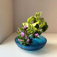 リンドウ,タニワタリ,いけばな,草月流の画像