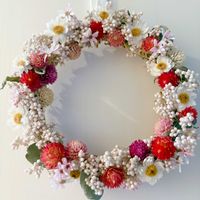 スターチス,千日紅,花かんざし,ライスフラワー,小さなリースの画像