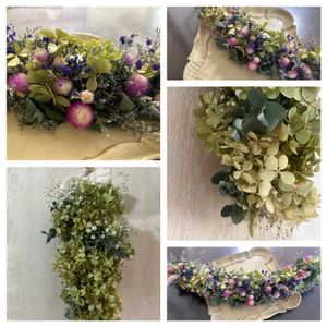 スターチス,センニチコウ,ユーカリ,ピラミッドアジサイ,かすみそうの画像