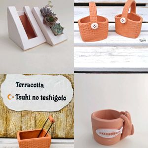 多肉寄せ植え,手作り鉢,テラコッタ鉢,月の手しごと,テラコッタ陶芸の画像