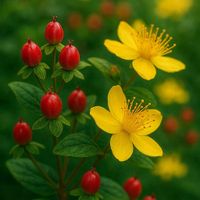 ヒペリカム,赤い実の画像