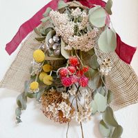 ユーカリ ポポラス,ライスフラワー,クラスぺデイア,千日紅（せんにちこう）,リースの画像