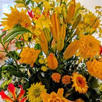 オンシジウム,ユリ,グロリオサ,黄色のお花✨,月曜日には､ビタミンカラーの画像