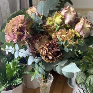 ユーカリ,トルコギキョウ,トルコギキョウ,ブーケ,今日も笑顔で♡の画像