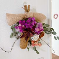 ユーカリ ポポラス,バンクシア,千日紅（せんにちこう）,スワッグ,家の庭の画像