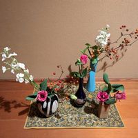 ストック,トルコキキョウ,サンキライ,いけばな,その他部屋の画像