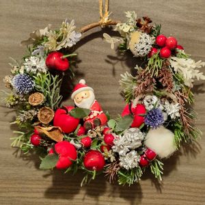 クリスマスリース❣️,手作りのクリスマスリース,手作り,サンタさん,手作りクリスマスリース❤の画像