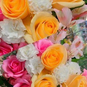 バラのブーケ,人との繋がりに感謝✨,今日も元気に頑張ろう‼️,花友さんに感謝♡,お出かけ先の画像