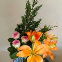 バラ,ユリ,ヒバの画像