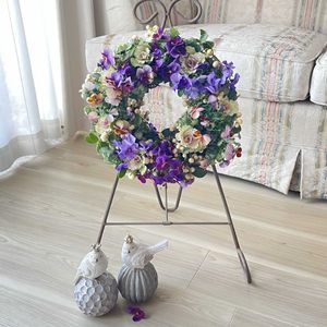 葉牡丹,ビオラ,ビオラ,チェッカーベリー,寄せ植えリースの画像