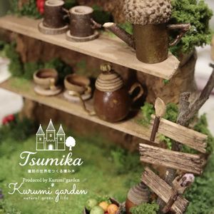 どんぐり,ヨウシュヤマゴボウの実,どんぐりの帽子,くぬぎのドングリ,ワークショップ作品の画像