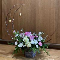 カーネーション,スギ,ストック,ネコヤナギ,バラの画像