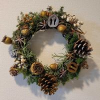 クリスマス,木の実,リース,ドライフラワー リース,クリスマスリースの画像