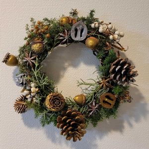 クリスマス,木の実,リース,ドライフラワー リース,クリスマスリースの画像
