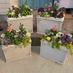 アネモネ,寄せ植え,鉢カバー,カルナック,玄関アプローチの画像