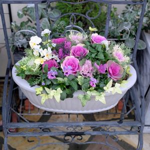 花のある暮らし,葉牡丹の寄せ植え,HTC,WEEKEND FLOWER,小さいものクラブの画像