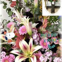 ガーベラ,ユリ,コラージュ,❤️いいね、ありがとう,ピンクワールドへ ようこその画像