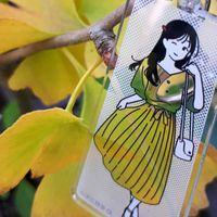 イチョウ,花言葉,縁起善き哉〜☆,お散歩ちゃんキーホルダー,しあわせ運べるようにの画像