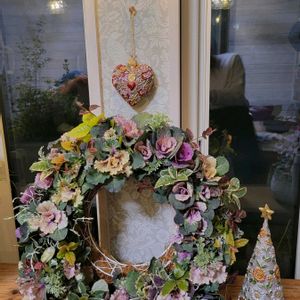 ギャザリング体験レッスン,ギャザリング,GSのみなさんに感謝♡,葉牡丹リース,ギャザリング教室の画像