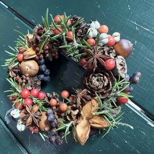 ハンドメイド,木の実のリース,手作り雑貨,手作りリース,クリスマス雑貨の画像