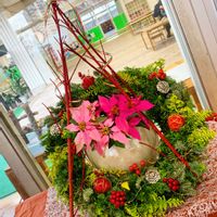 ポインセチア,プリンセチア,クリスマス,リース,ハンドメイドの画像