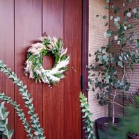 パンパスグラス,ヒバ,ユーカリ ポポラス,三角葉アカシア,パンパスグラスとヒバのリースの画像