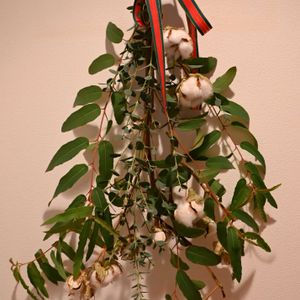 ワタ,ユーカリグーニー,手作り,レモンユーカリ,クリスマススワッグの画像