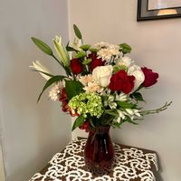 クリスマスのアレンジ,花のある暮らし,緑のある暮らし,フラワーギフト,ゆきだるまの画像