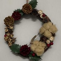 松ぼっくり,柊（ひいらぎ）,クリスマス,リース,セリアの画像