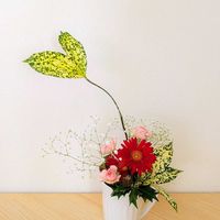 カーネーション,ガーベラ,ヒイラギ,ゴット,まつぼっくりの画像