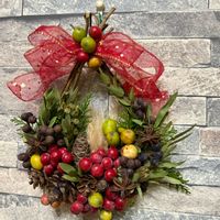 ハンドメイド,木の実のリース,手作り雑貨,手作りリース,クリスマス雑貨の画像