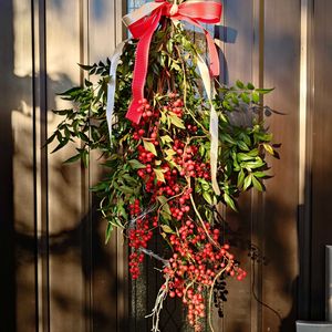 ナンテン,ヒヤシンス,スワッグ,ヒヤシンス水耕栽培,今日の庭からの画像