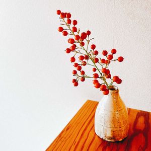 ナンテン,富士山,一輪挿し,明けましておめでとうございます,今年もよろしくお願いしますの画像