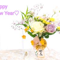 カスミソウ,サンダーソニア,スイートピー,スターチス,バラの画像