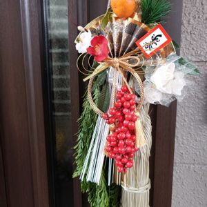 手作り,今日の一枚,しめ縄飾り,雪だるま,庭の画像