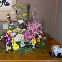 スターチス,センリョウ,南天,葉牡丹,葉牡丹の画像