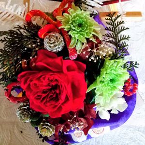 玄関ディスプレイ,プリザーブド フラワー,人との繋がりに感謝✨,今日も元気に頑張ろう‼️,花友さんに感謝♡の画像