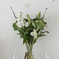 ストック,ネコヤナギ,ユリ,葉牡丹,スプレー菊の画像