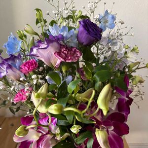 花束,むらさきのはなの画像