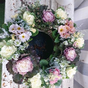 プリムラ　ジュリアン,葉牡丹(はぼたん),葉牡丹(はぼたん),リース,ギャザリングの画像